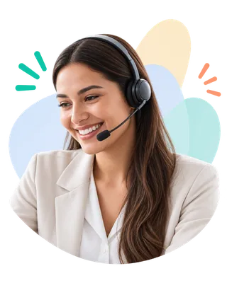 A smiling Ideal Insurance representative wearing a headset